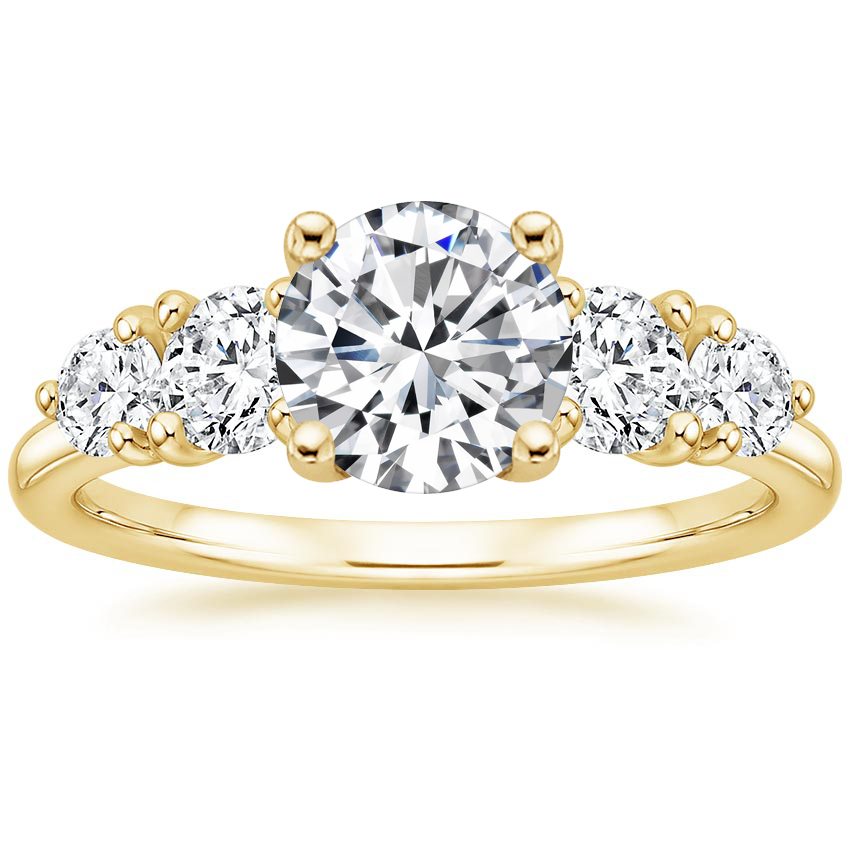 5 stone Engagement Ring 1.25 carat Center Diamond